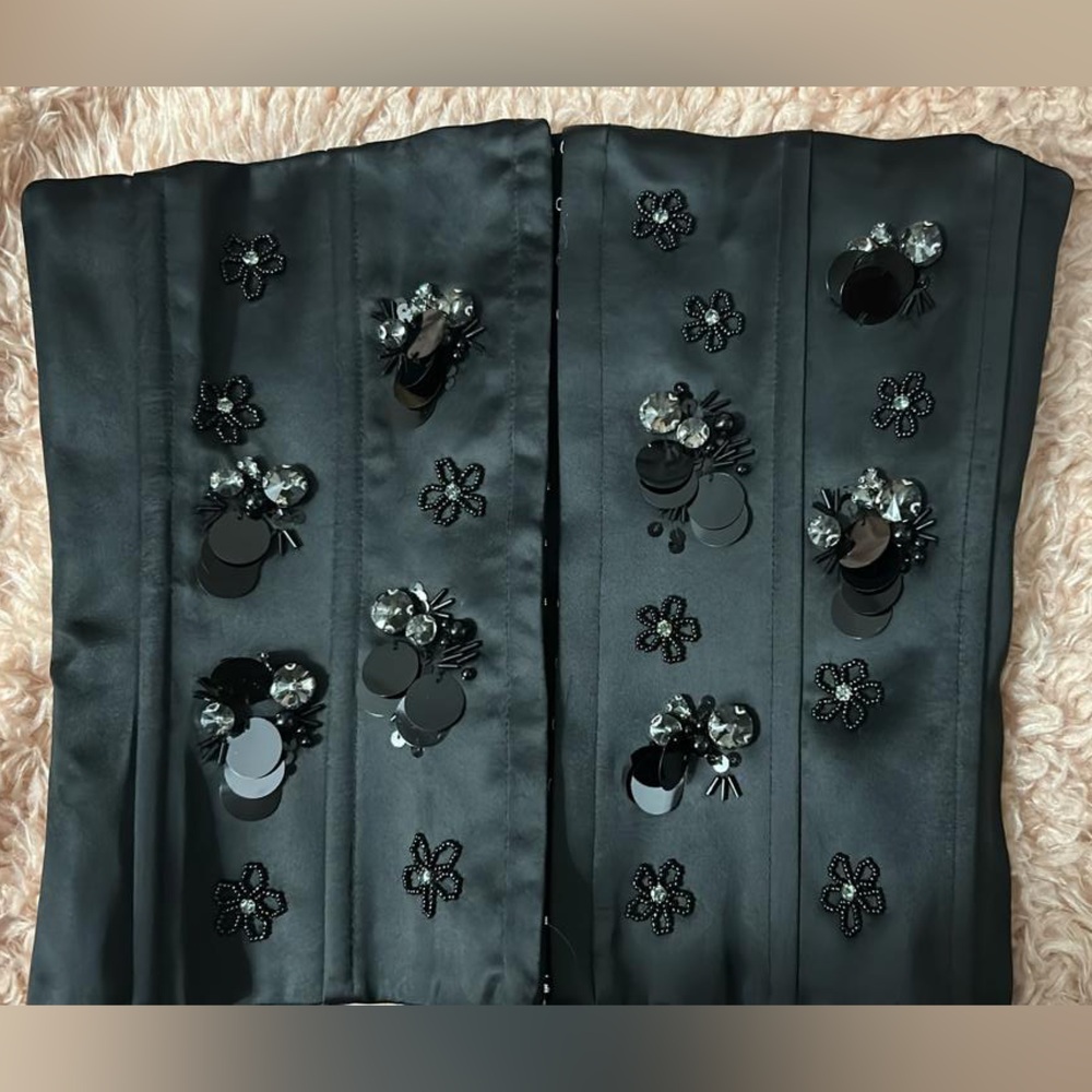Danielle Guizio Black Embellished Blouse